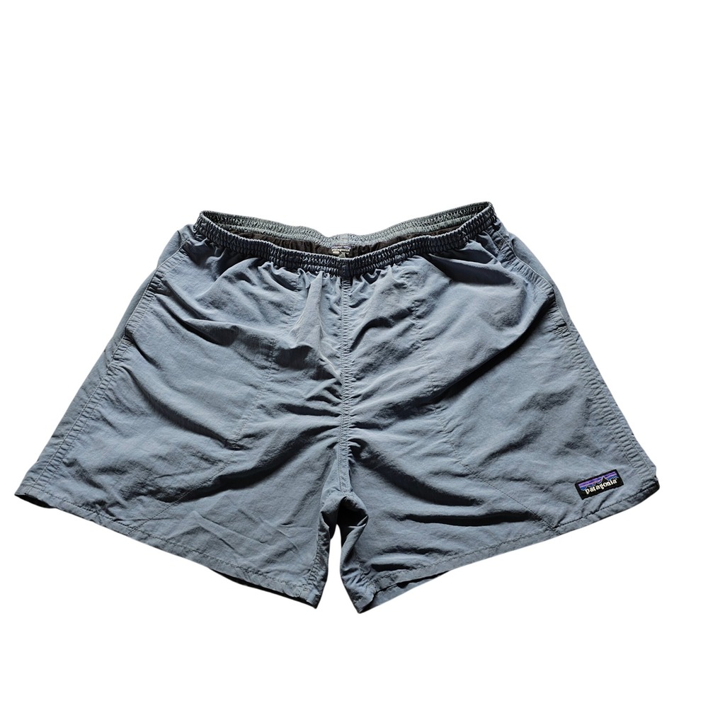 Patagonia Baggies Shorts Mens Large Blue Gray NetPlus Shells 5 Inseam Hiking
